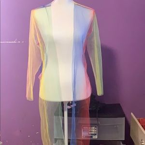 Multicolor Sheer crop top